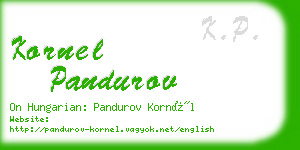 kornel pandurov business card